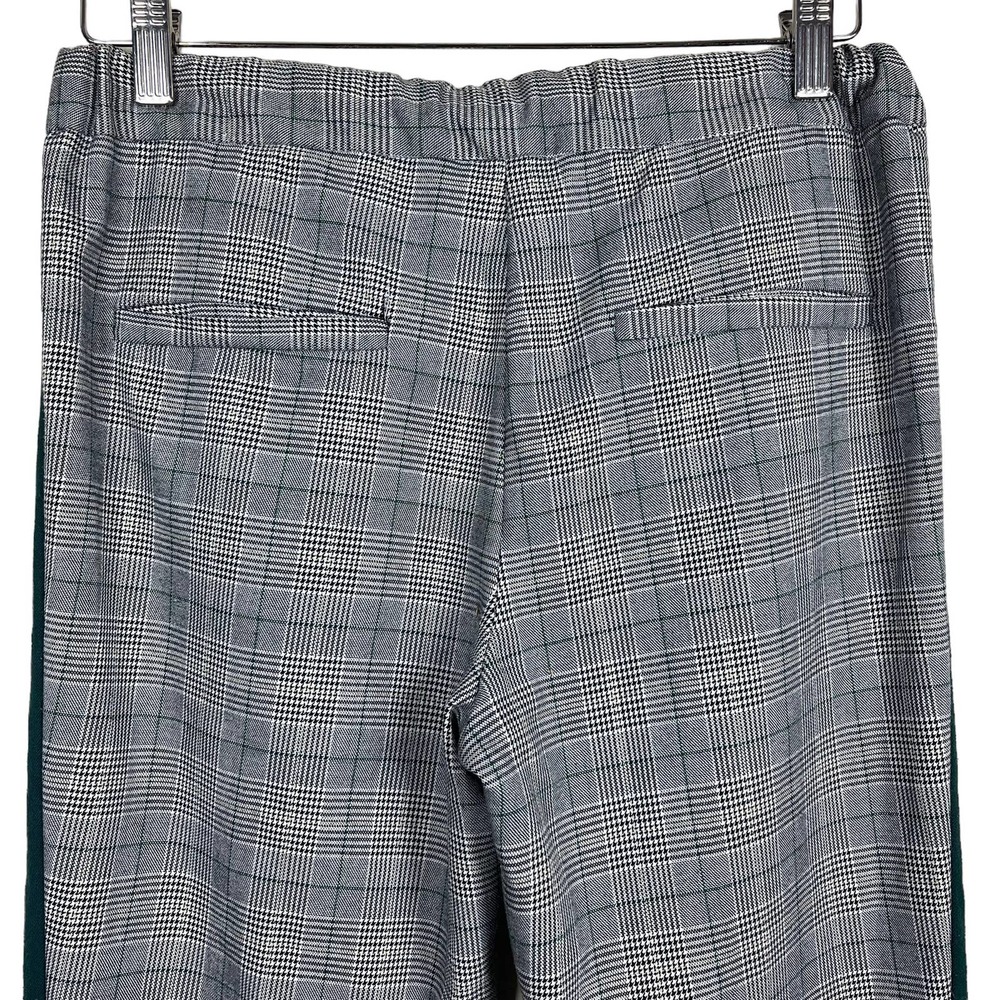 Zara Cigarette Pants Trouser Plaid Side Stripe Gray Green Yellow XS - Picture 6 of 10